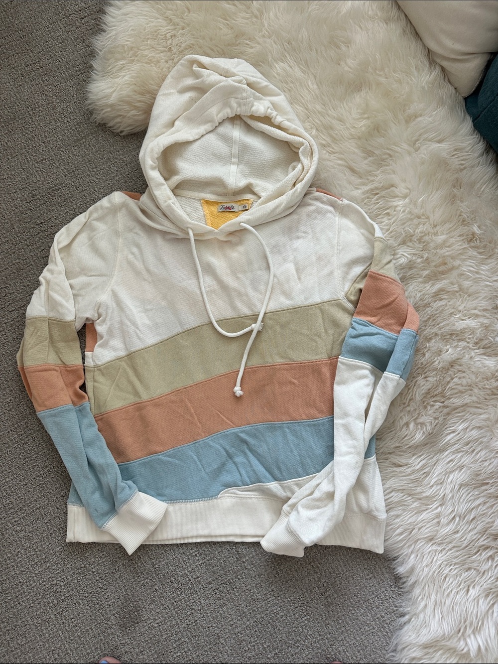 NWOT Faherty Radiant Cream Hoodie in Sunrise Glow